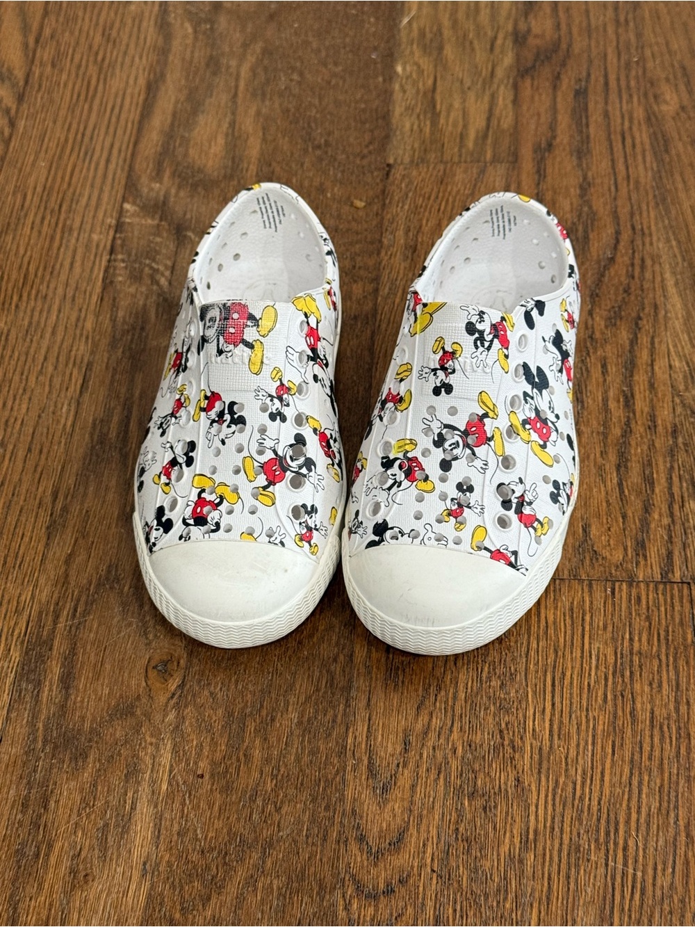 Kids Mickey Mouse Slip-On Native Shoes, worn in very good condition size 10